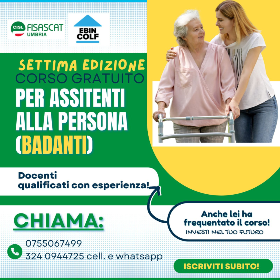 corso gratuito per assistenti alla persona