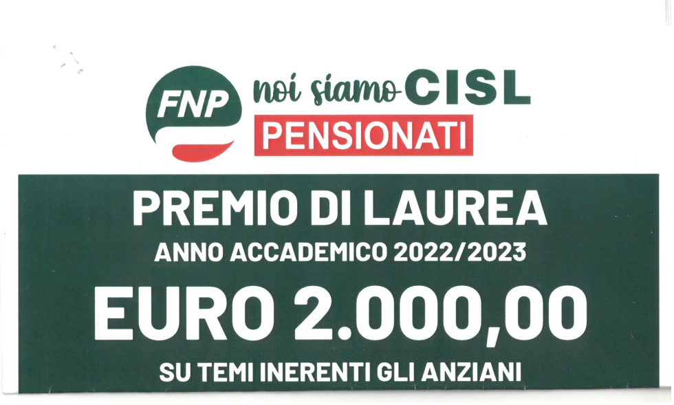 Premio di laurea di 2.000,00 euro per l'anno accademico 2022/2023